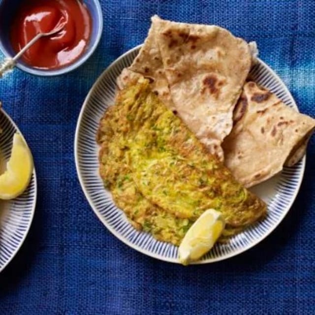 Paratha And Egg Omelette.