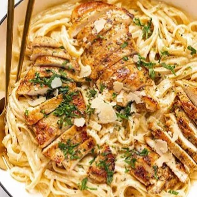 Fettuccine Alfredo Chicken.