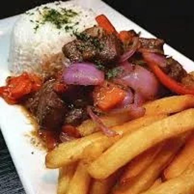 Beef Fajita Rice & French Fries.